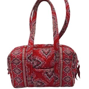 Vera Bradley Red Duffle Small/Med Handbag Frankly Scarlet Fall 2008